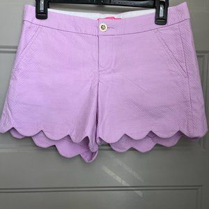 Lilly Pulitzer Light Purple Scalloped Shorts Women's Size 2